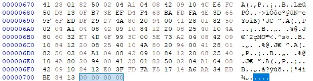 last 4 bytes of hexdump being 00 00 00 00