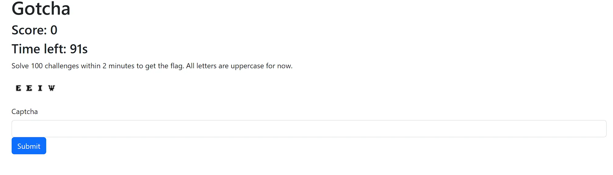 Gotcha challenge webpage